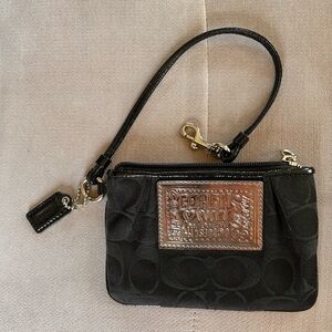 Coach Black and Signature Wristlet